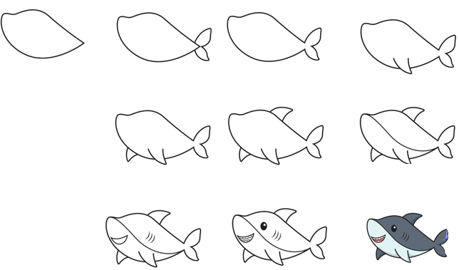 Desenhos de Pequeno tubarão grátis