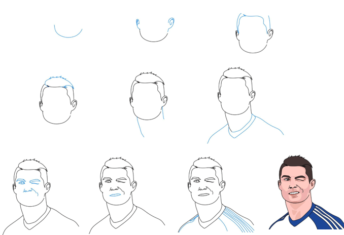 Desenhos de Ronaldo sorri 2