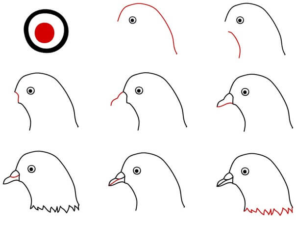 Desenhos de Rosto da pomba