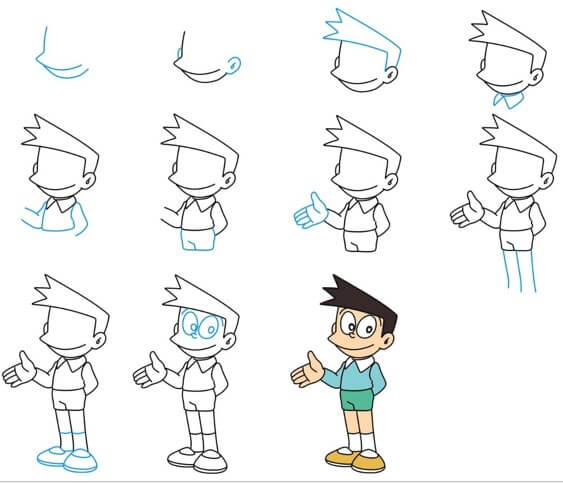 Desenhos de Suneo sorriu