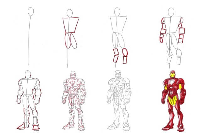 Desenhos de Super-herói Homem de Ferro