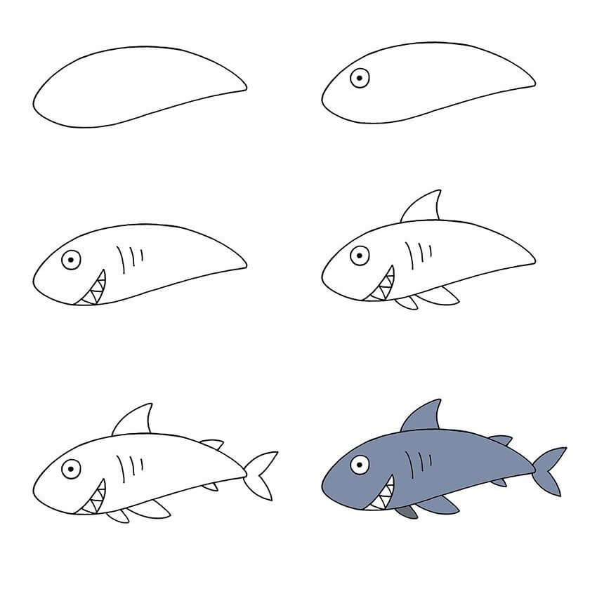 Desenhos de Tubarão Básico