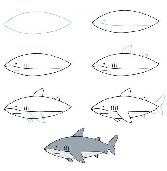 Desenhos de Tubarão normal