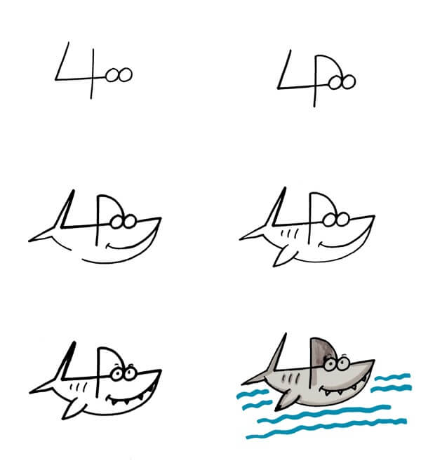 Desenhos de Tubarão número 4