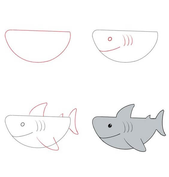 Desenhos de Tubarão para imprimir