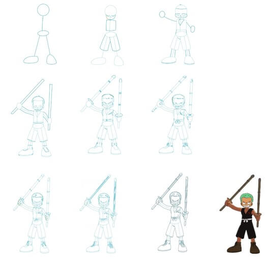 Desenhos de Zoro quando criança