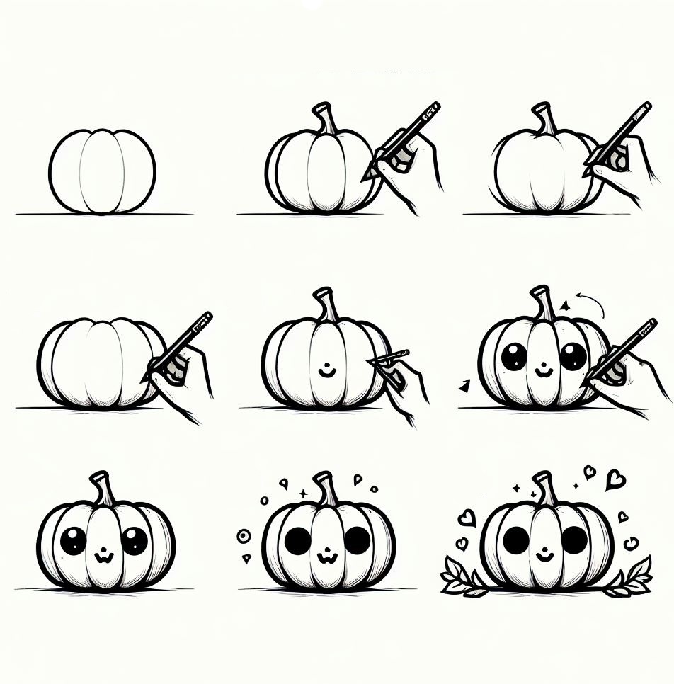 Desenhos de Abóbora fofa