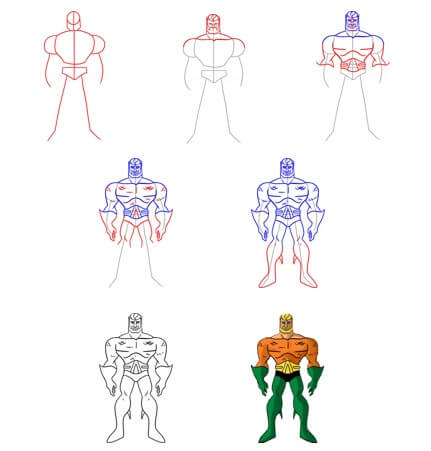 Desenhos de Aquaman em pé