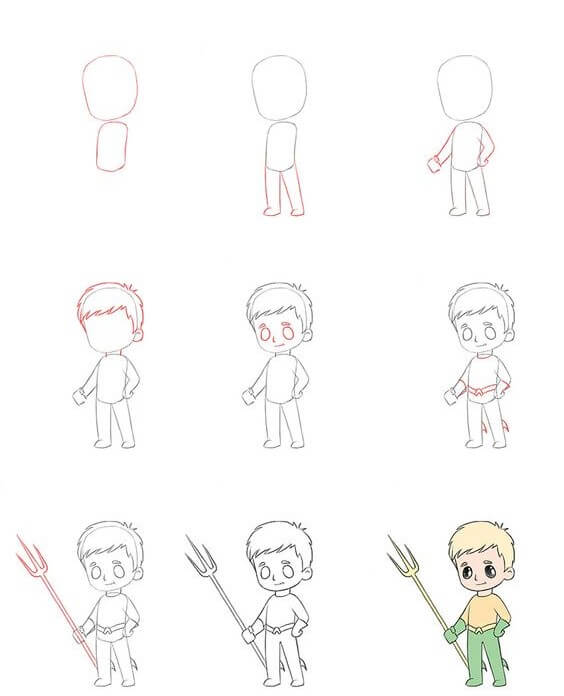 Desenhos de Aquaman fofo