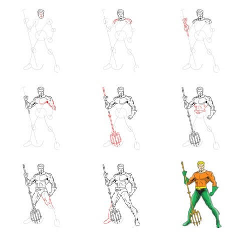 Desenhos de Aquaman para imprimir