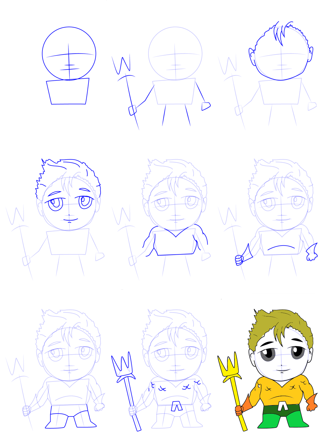 Desenhos de Aquaman simples