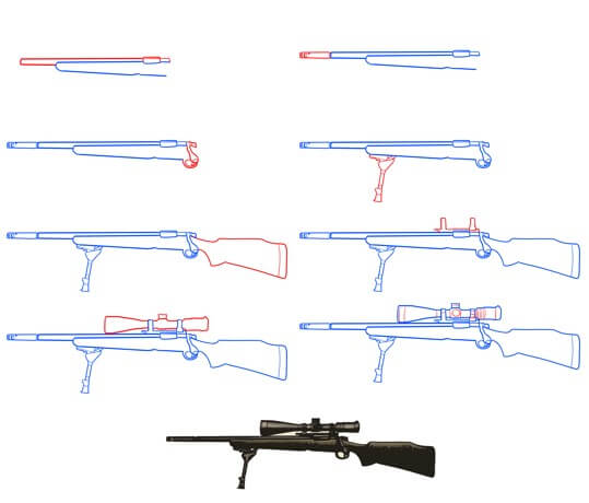 Desenhos de Arma para atirador de elite