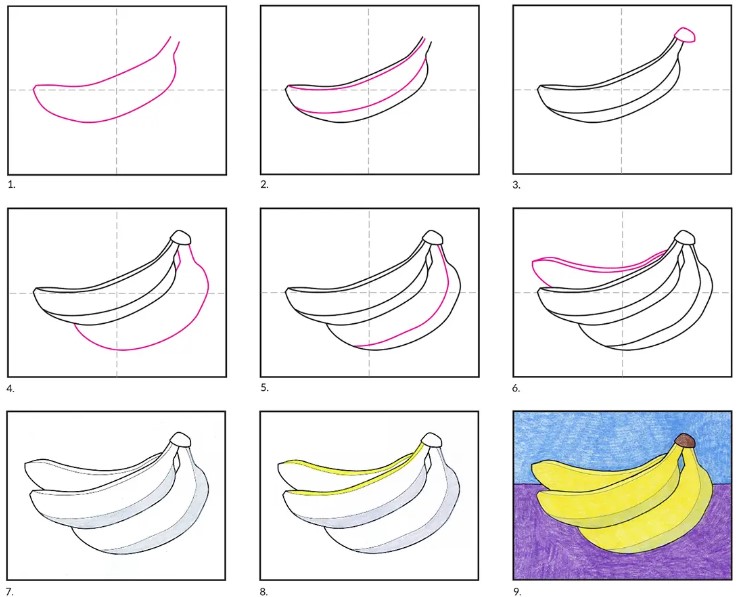 Desenhos de Arte com banana