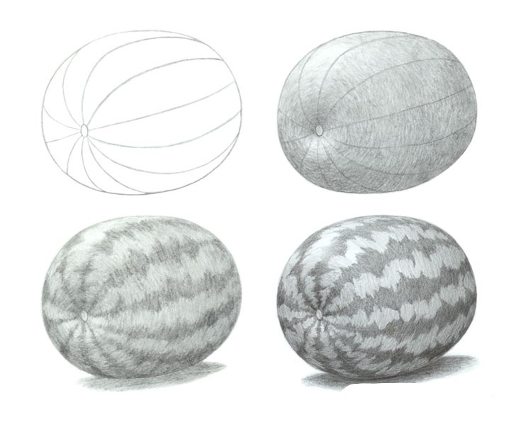 Desenhos de Arte com melancia