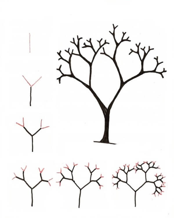 Desenhos de Árvore seca fácil
