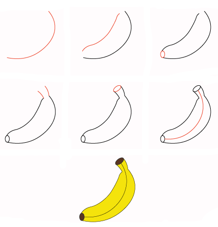 Desenhos de Banana fácil grátis