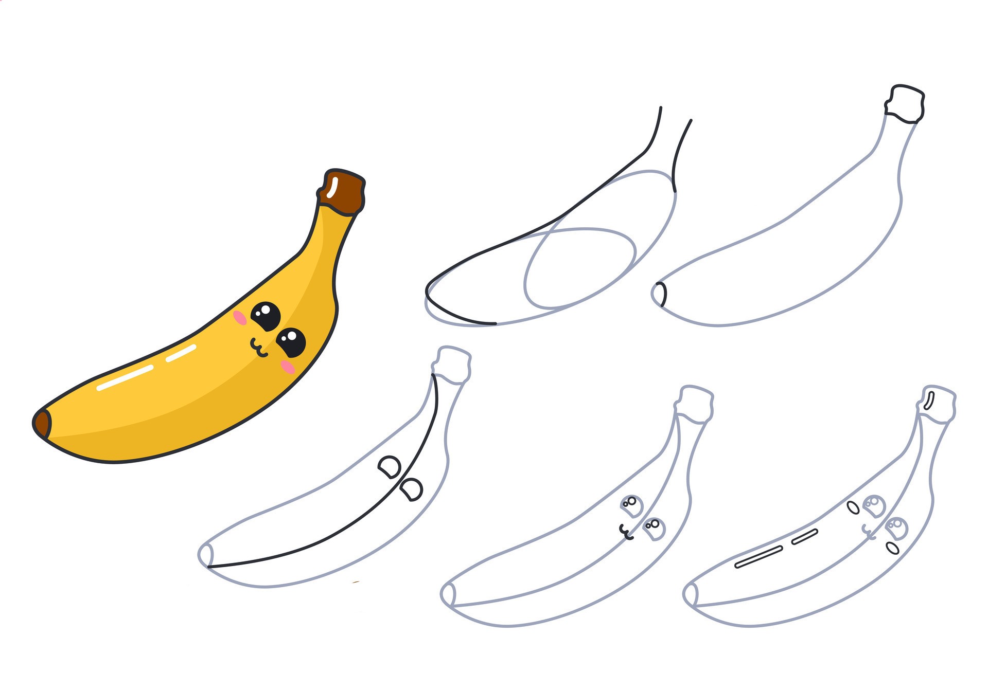 Desenhos de Banana fofa