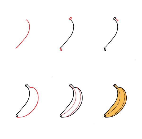 Desenhos de Banana simples