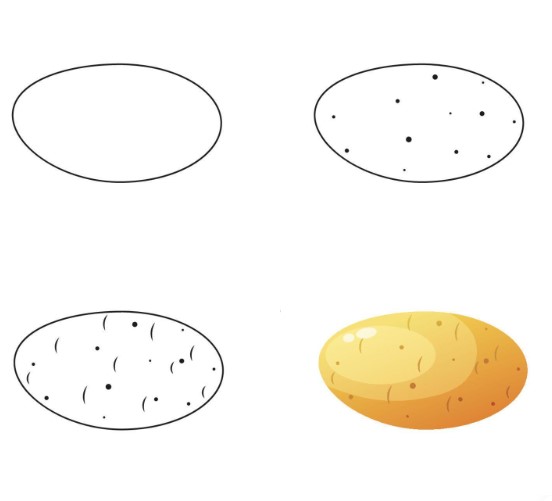 Desenhos de Batata fácil