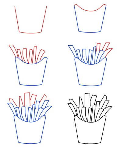 Desenhos de Batatas fritas básicas