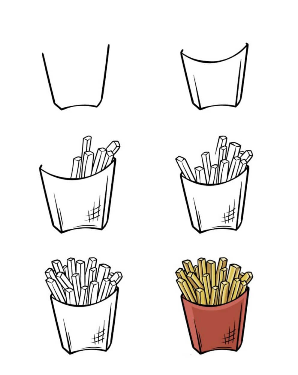 Desenhos de Batatas fritas