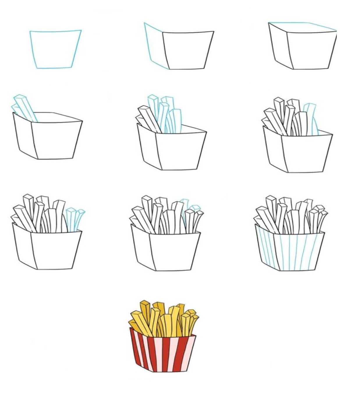 Desenhos de Batatas fritas imprimíveis