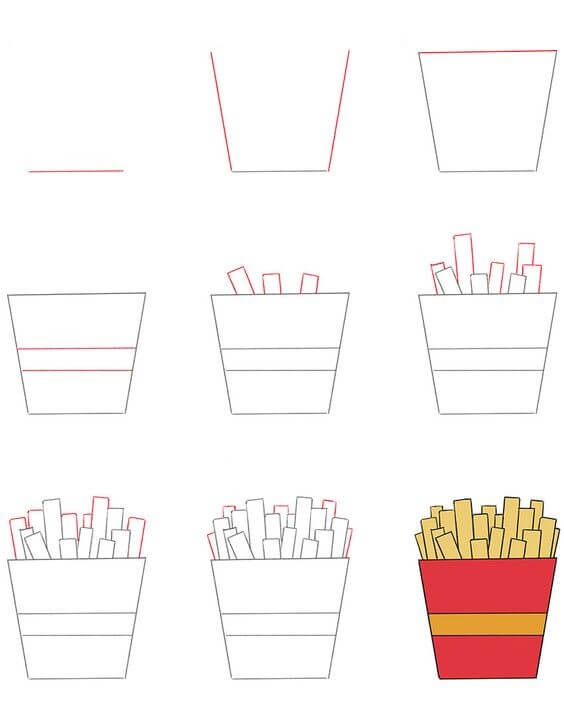 Desenhos de Batatas fritas simples