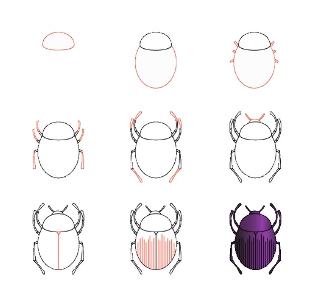Desenhos de Besouro violeta