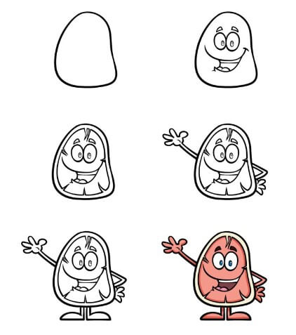 Desenhos de Bife engraçado