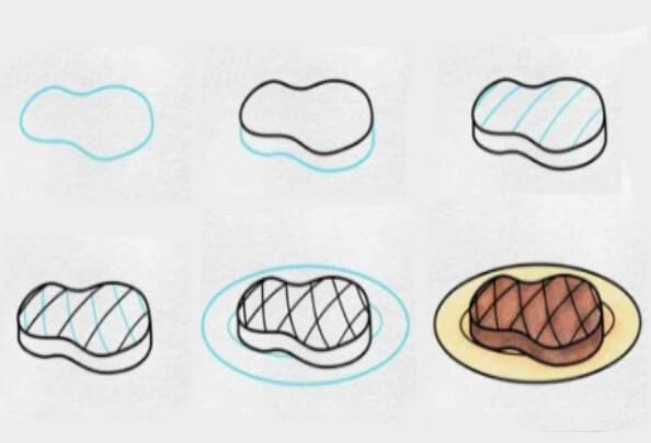 Desenhos de Bife fácil
