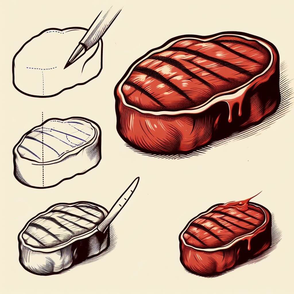 Desenhos de Bife simples