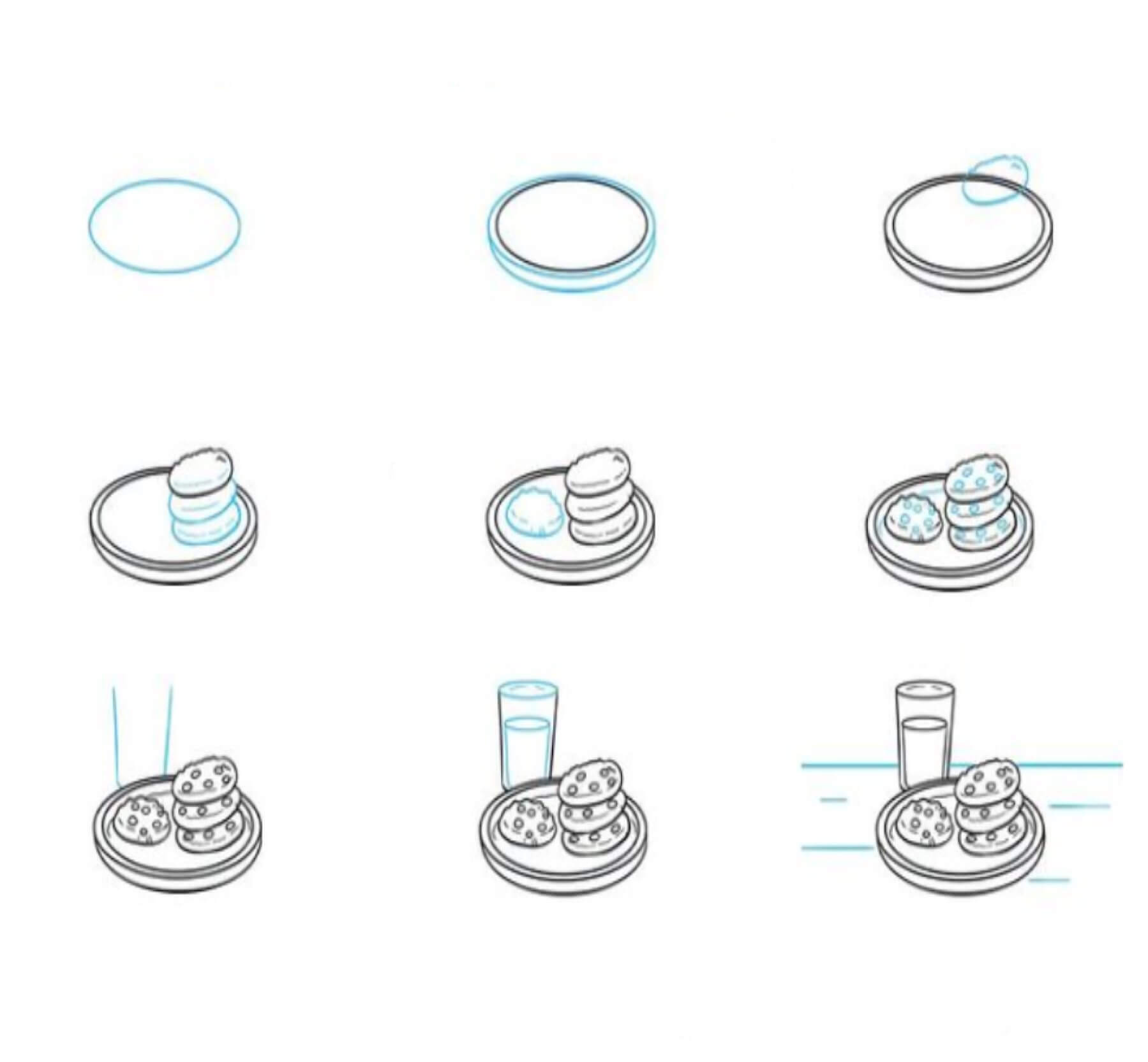 Desenhos de Biscoitos com leite