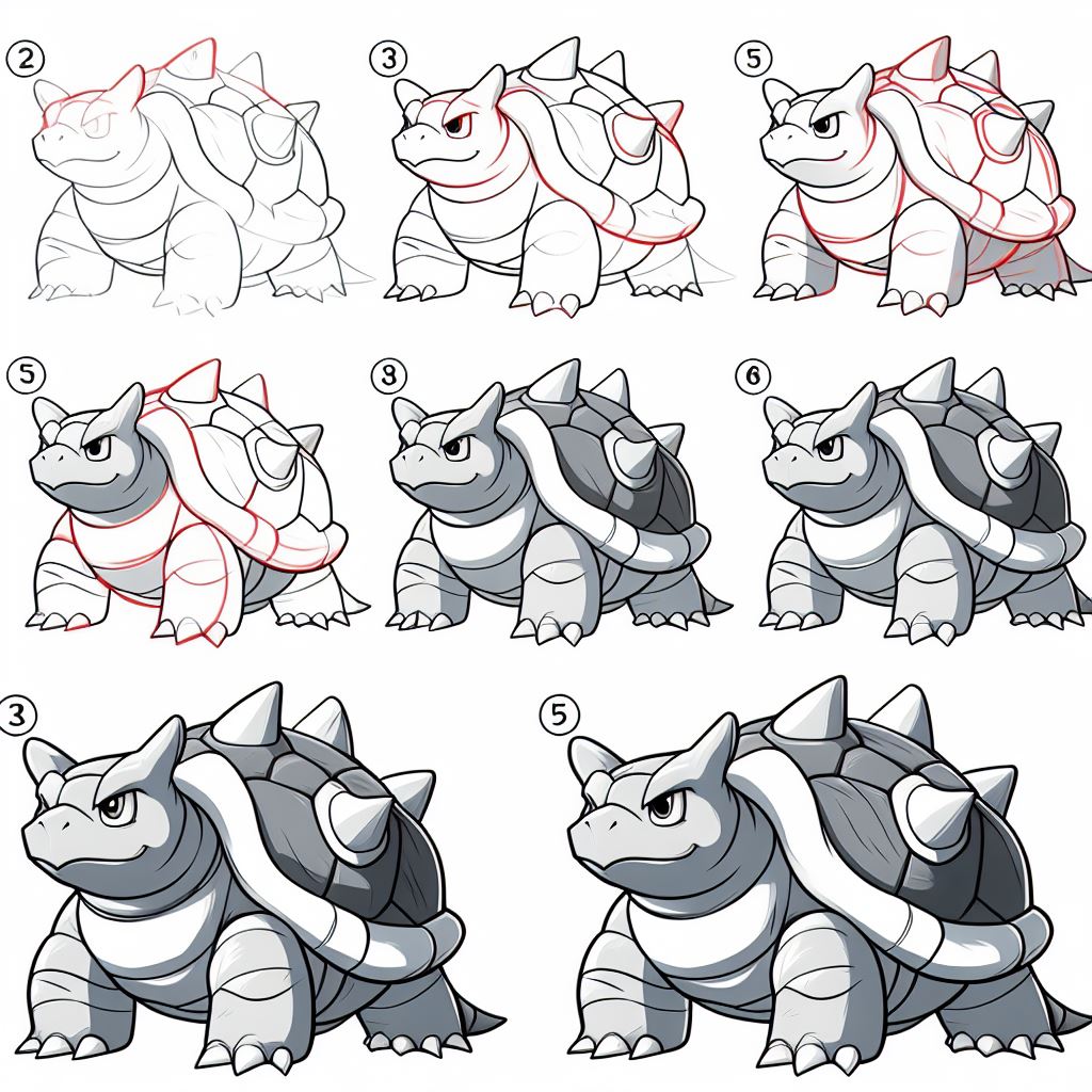 Desenhos de Blastoise feliz