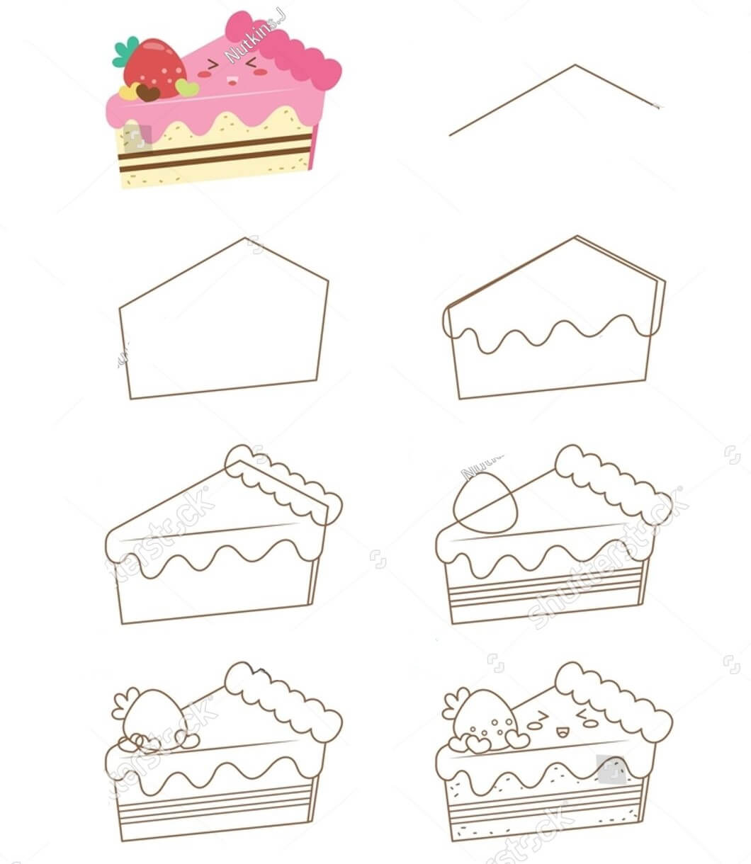 Desenhos de Bolo de creme feliz