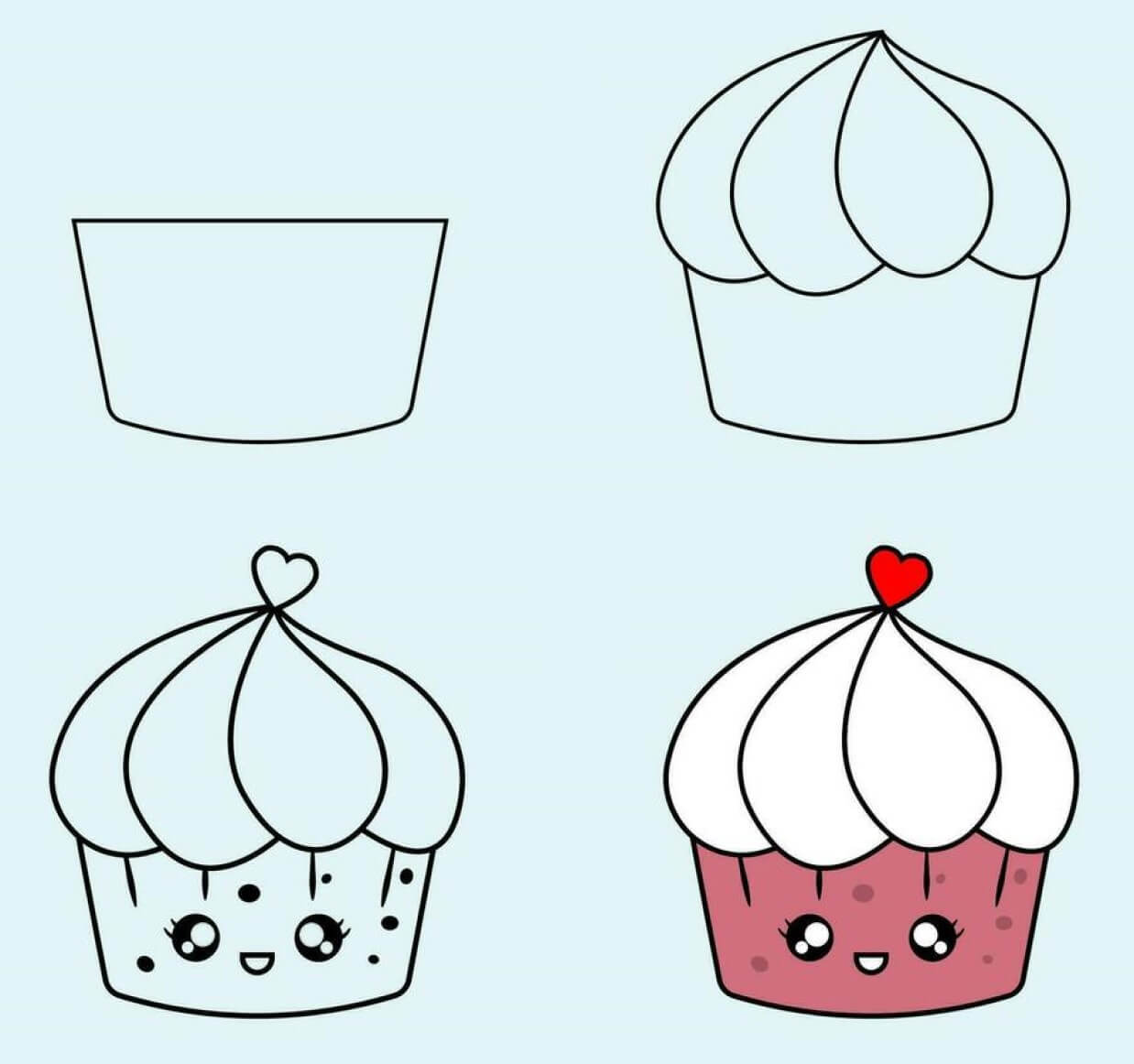Desenhos de Bolo de creme fofo