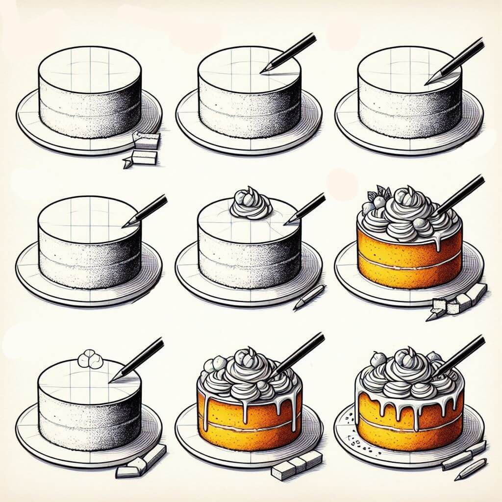 Desenhos de Bolo de creme grátis