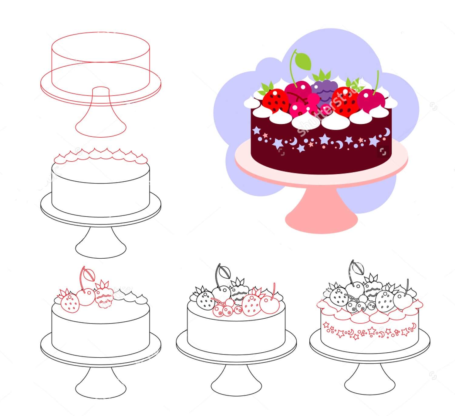 Desenhos de Bolo de creme imprimível