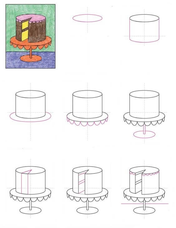 Desenhos de Bolo de creme simples