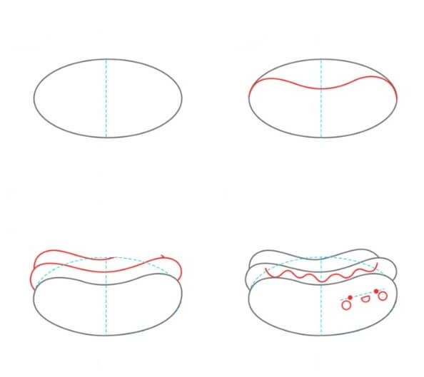Desenhos de Cachorro-quente fofo