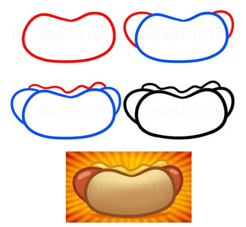 Desenhos de Cachorro-quente simples