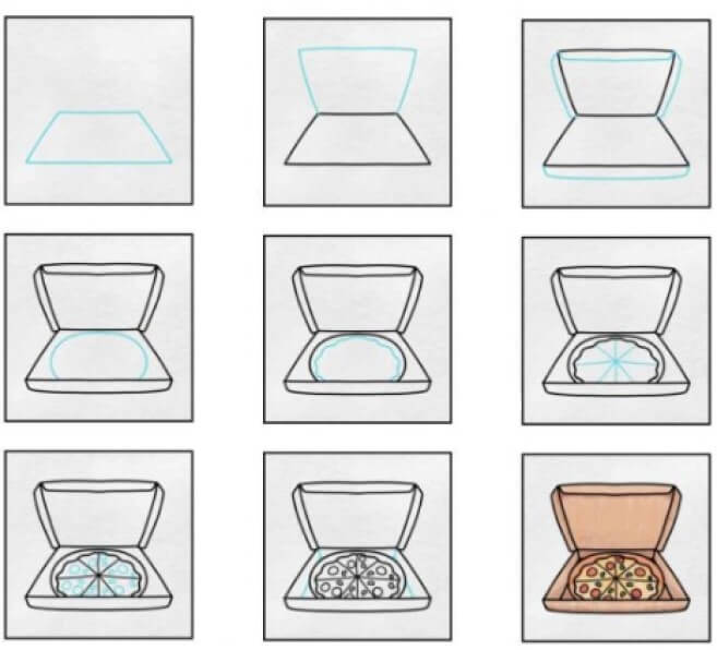 Desenhos de Caixa de pizza