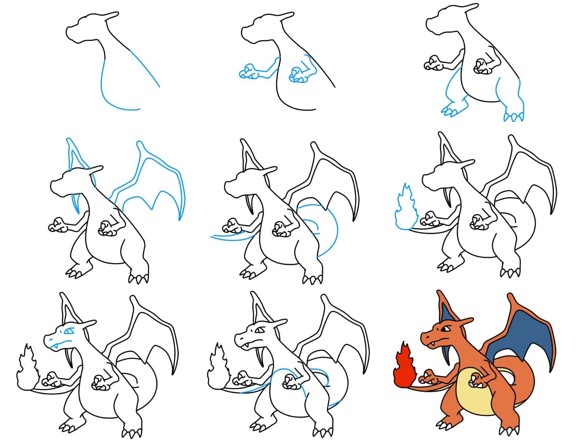 Desenhos de Cauda de fogo do Charizard