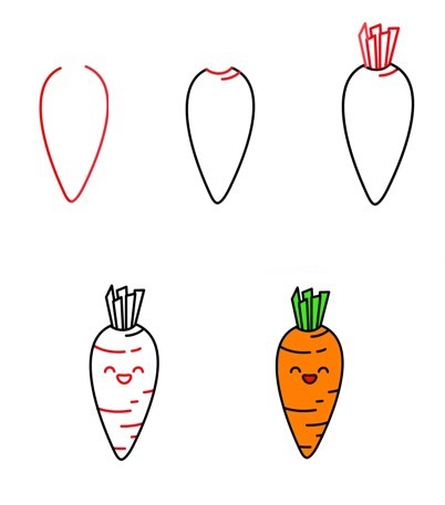 Desenhos de Cenoura Cortada