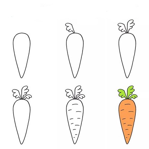 Desenhos de Cenoura fácil