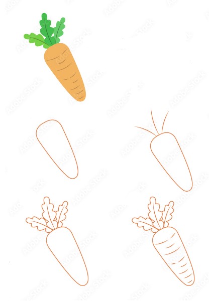 Desenhos de Cenoura muito fácil