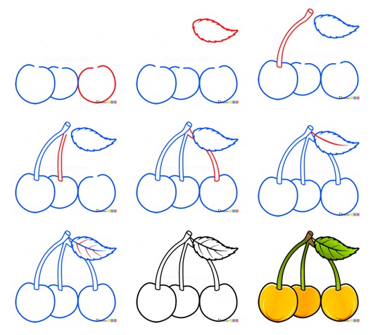 Desenhos de Cereja amarela