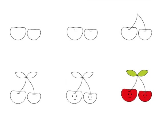 Desenhos de Cereja feliz