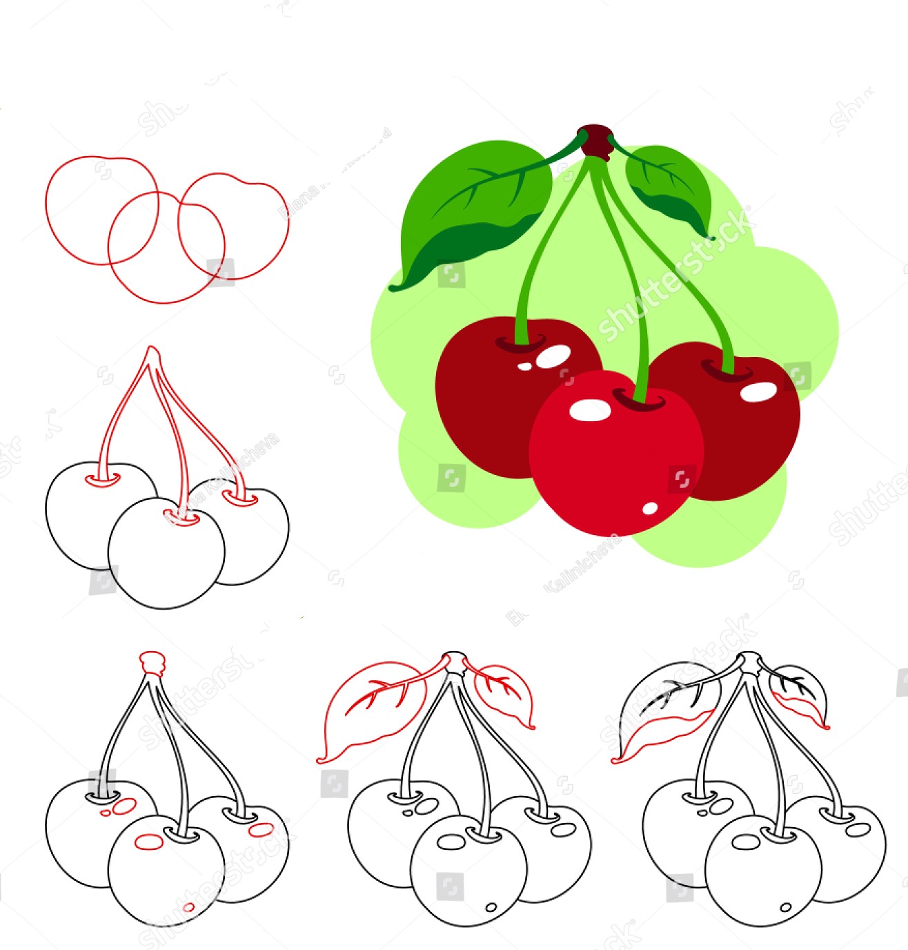 Desenhos de Cerejas maduras