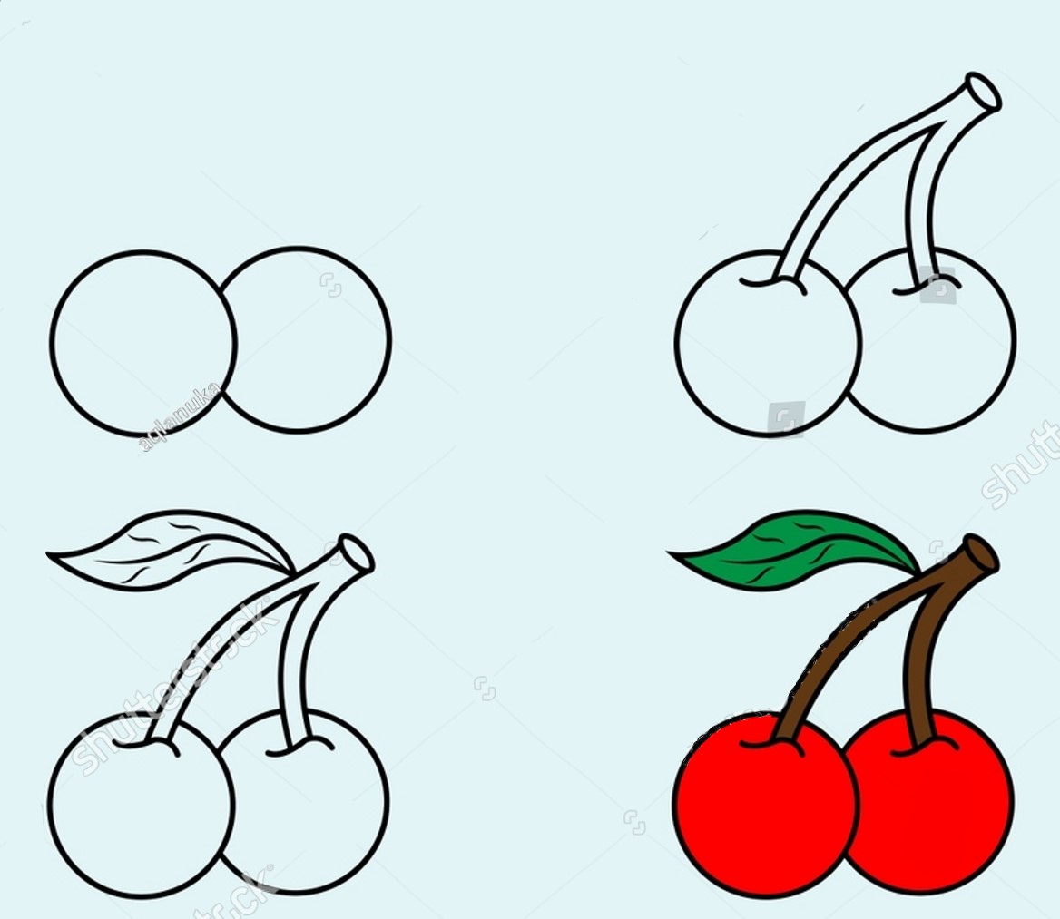 Desenhos de Cerejas suculentas
