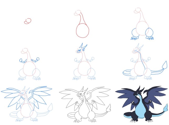 Desenhos de Charizard mega x